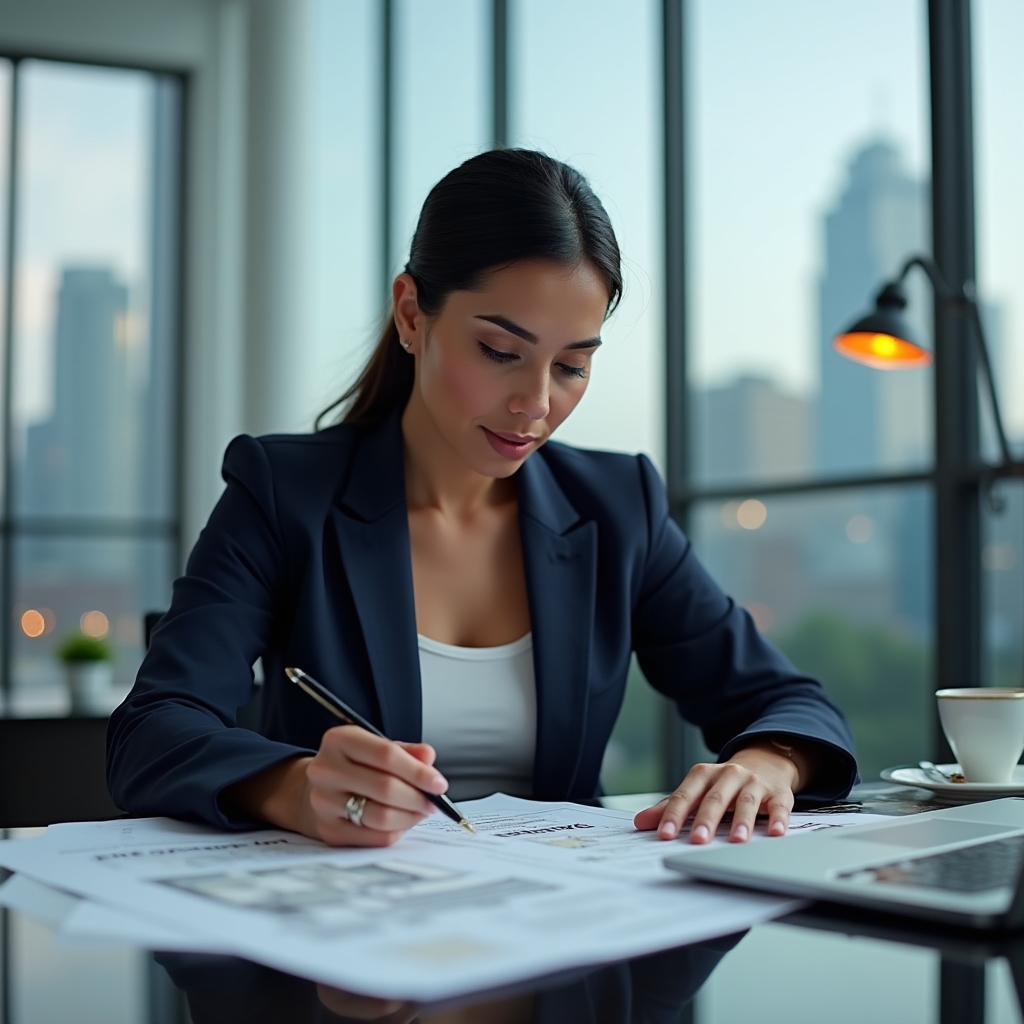 Property documents being reviewed on a desk